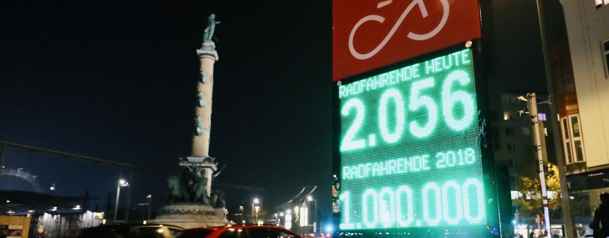 Am 9.11.2018 wurde an der automatischen Zählstelle am Praterstern der Ein-Millionste Radfahrende gezählt. Foto: Christian Fürthner